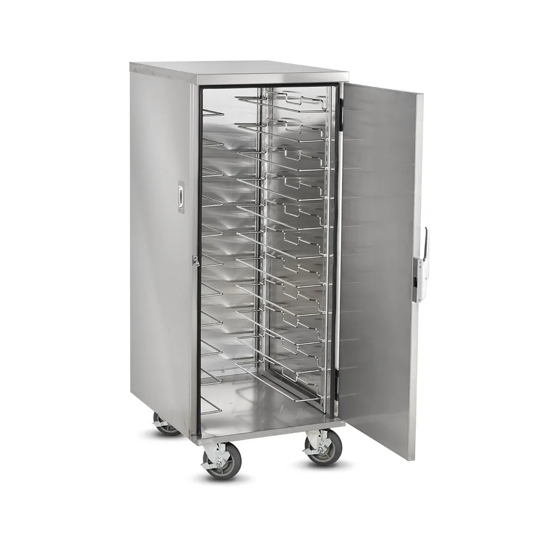 FWE ETC-UA-11 11 Pan Stainless Steel Bun / Food Pan Enclosed Transport Cabinet w/ 4-1/2" Bottom Load Slides