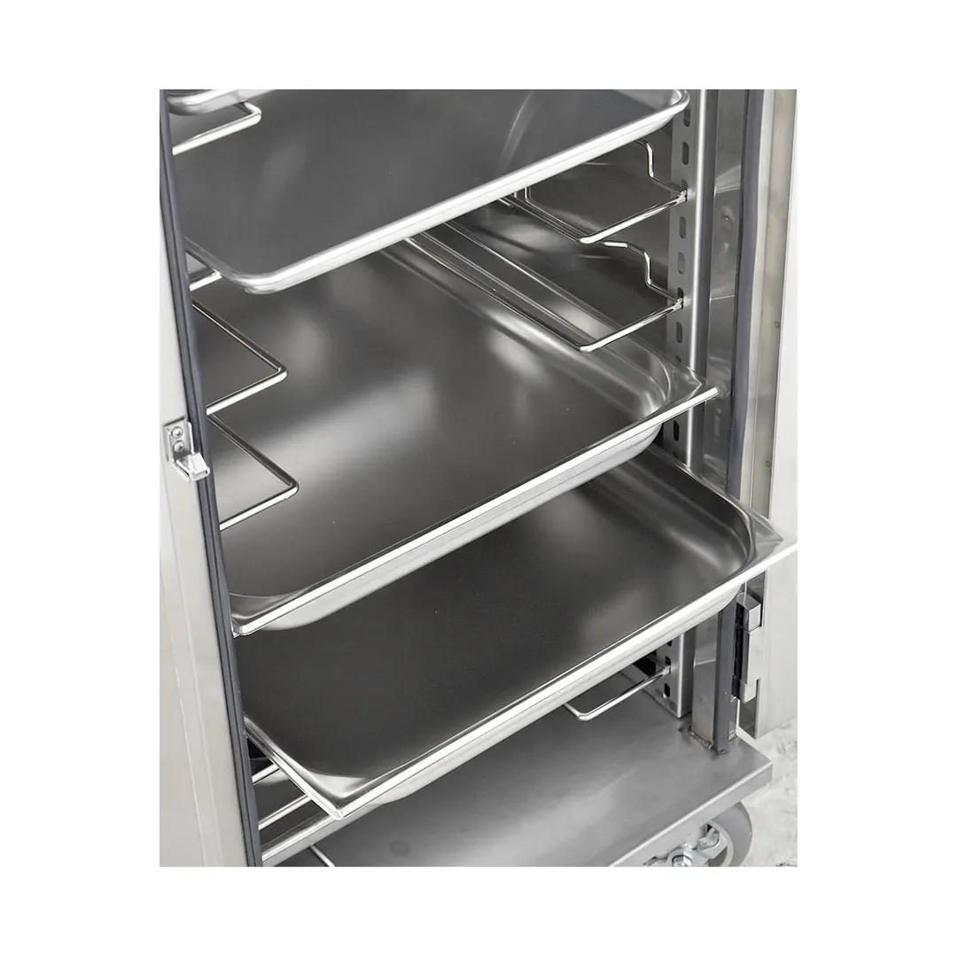 FWE ETC-UA-11 11 Pan Stainless Steel Bun / Food Pan Enclosed Transport Cabinet w/ 4-1/2" Bottom Load Slides