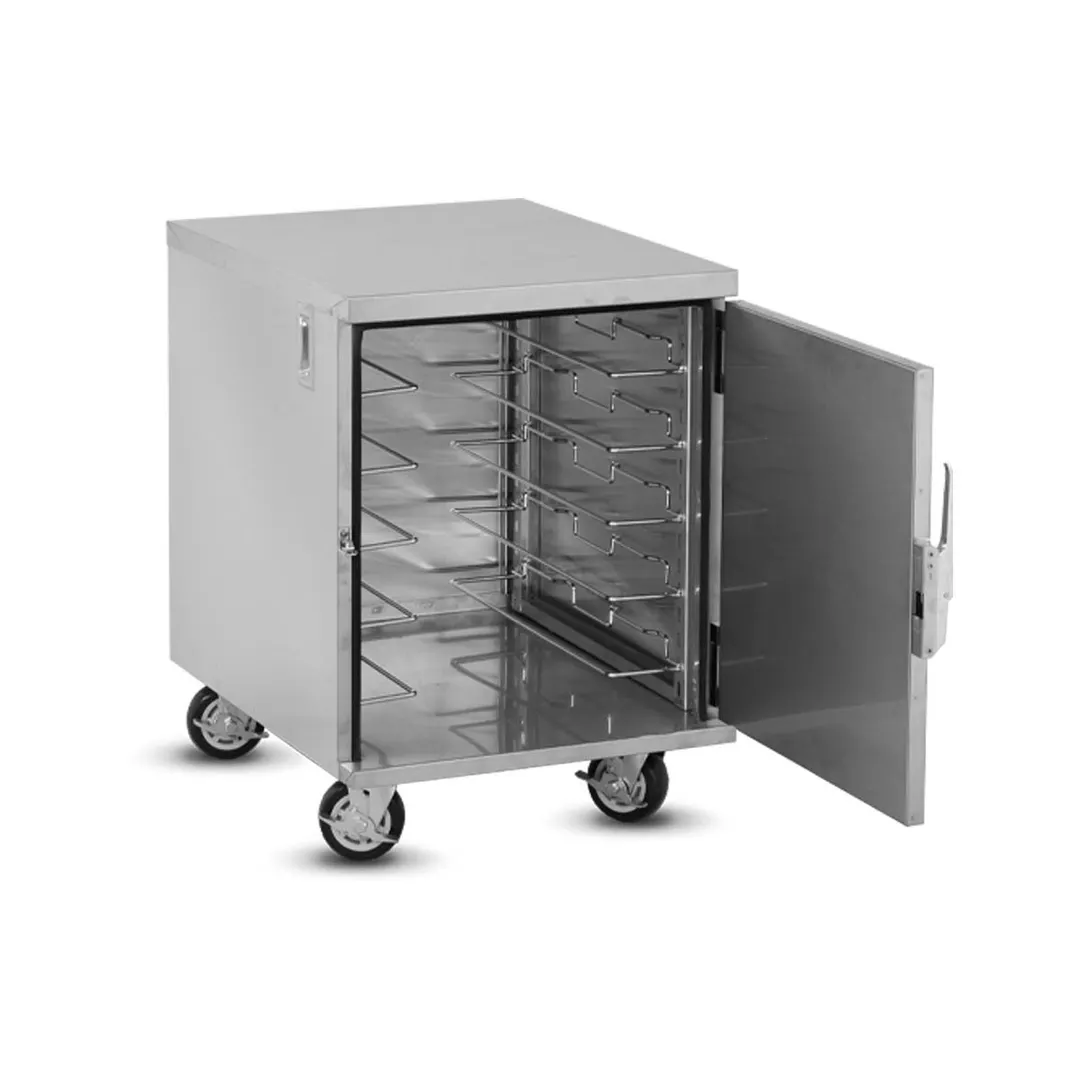 FWE ETC-UA-5 5 Pan Stainless Steel Under Counter Bun / Food Pan Enclosed Transport w/ 4-1/2" Bottom Load Slides