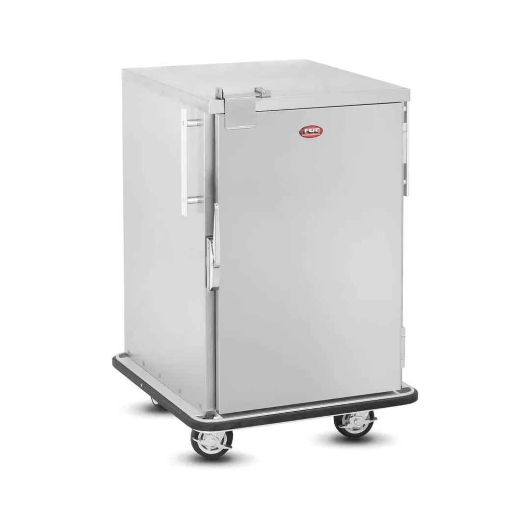 FWE ETC-UA-7INS 7 Pan Mobile Stainless Steel 1/2 Height Bun / Food Pan Enclosed Transport w/ 4-1/2" Bottom Load Slides