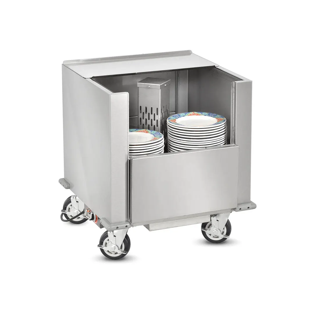 FWE HDC-200-11 Stainless Steel Insulated Enclosed Heated Dish Storage Cart for 11" Diameter Plate