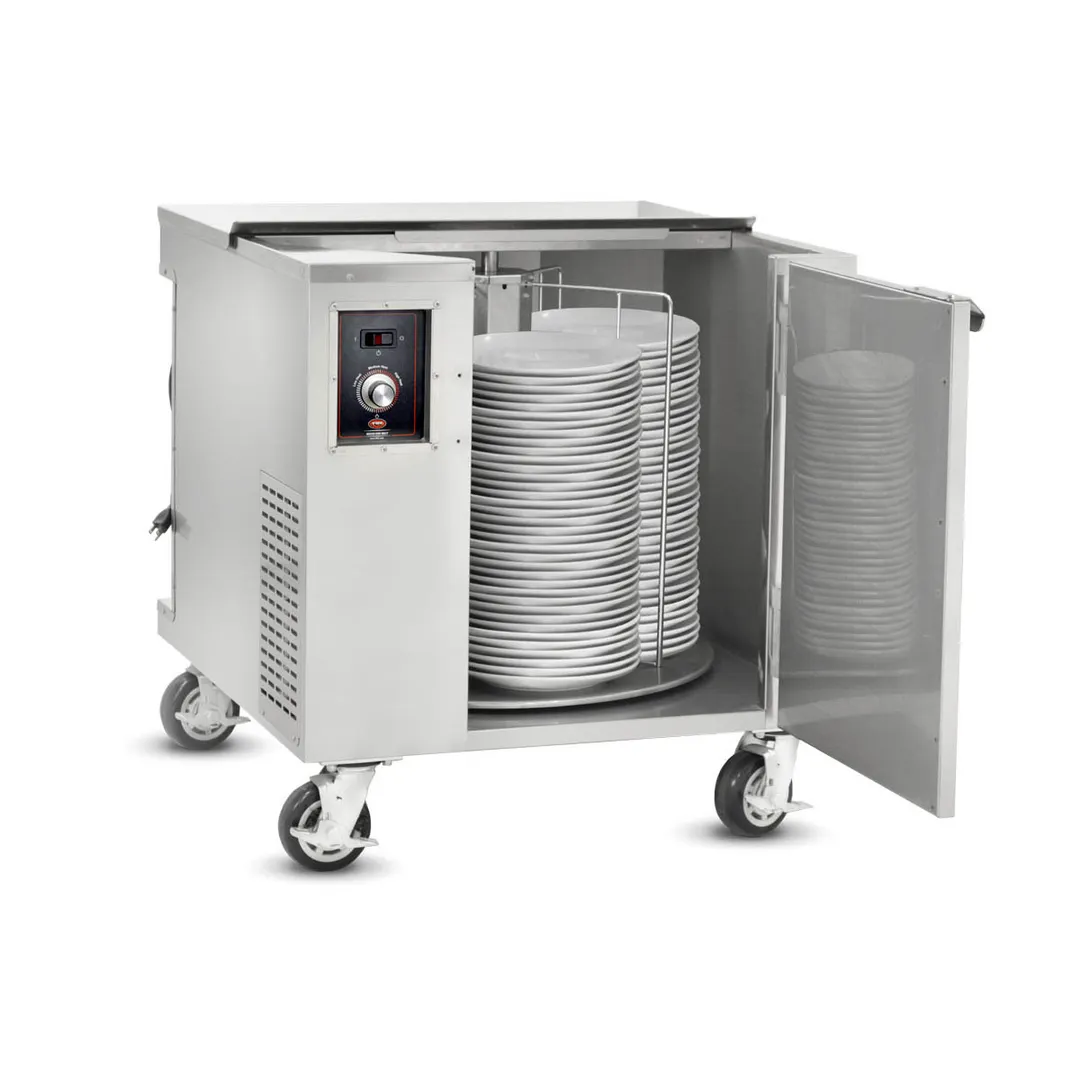 FWE HDC-252-12 Stainless Steel Insulated Enclosed Heated Dish Storage Cart for 12" Diameter Plate