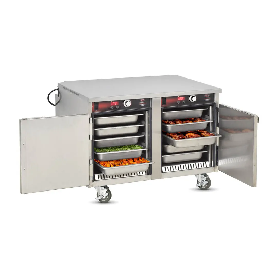 FWE HLC-10 Heated Holding Cabinet, 2-Compartment, Stainless Steel, 10-GN 1/1 Pan Capacity, Undercounter, Solid Door