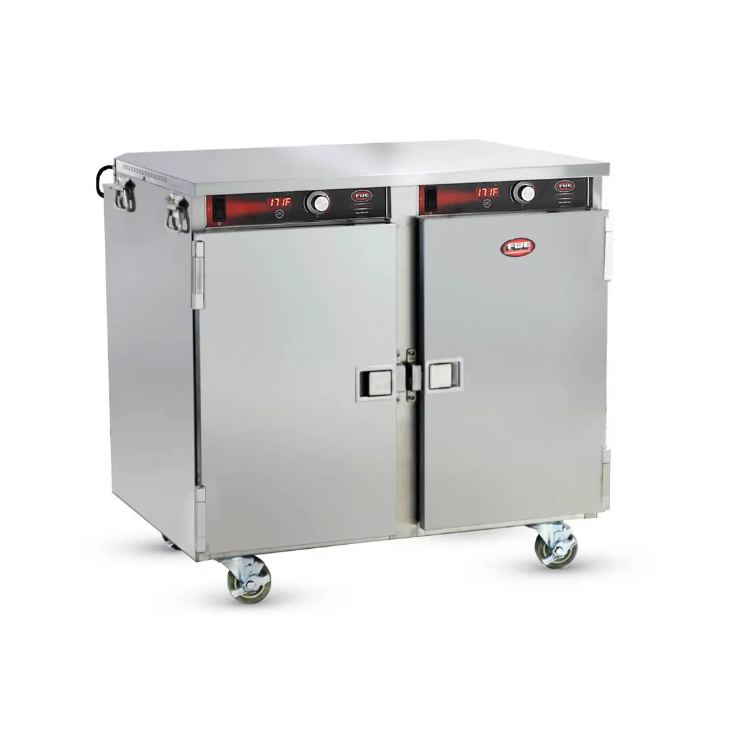 FWE HLC-14 Heated Holding Cabinet, 2-Compartment, Stainless Steel, 14-GN 1/1 Pans, Adjustable Thermostat, Mobile