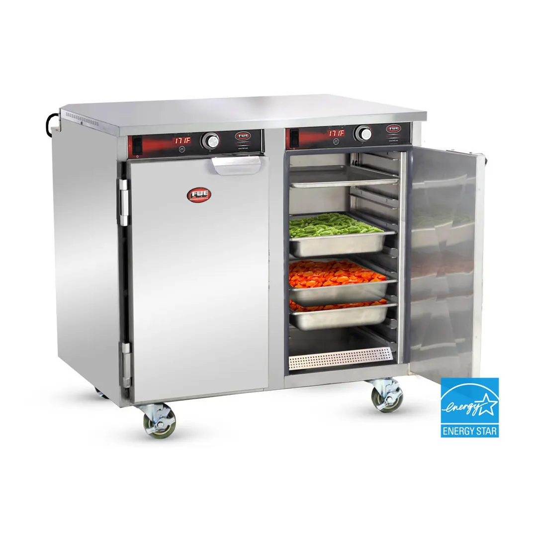 FWE HLC-16 Heated Holding Cabinet, 2-Compartment, Stainless Steel, 33.5"H, 16 GN 1/1 Pans, ENERGY STAR®, Mobile