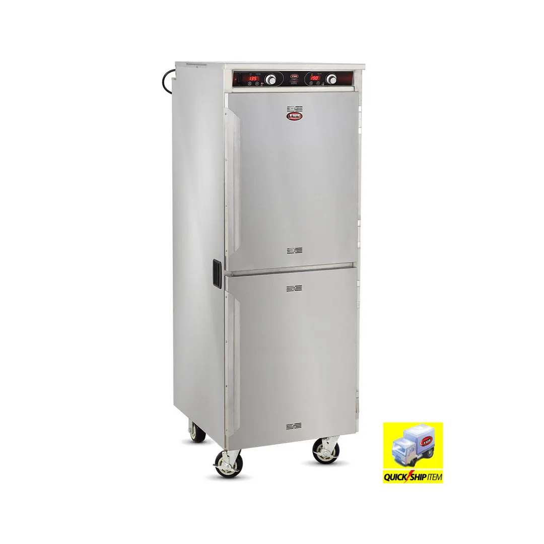FWE HLC-2127-9-9 Heated Holding Cabinet, 2-Compartment, 73" H, Stainless Steel, (36) 12"x20" Pans