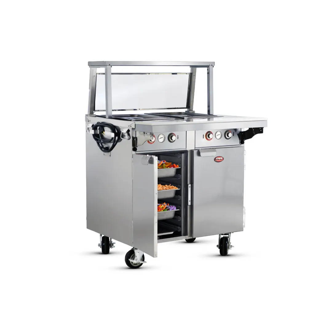 FWE HLC-2W6-7H-14-DRN 35" Handy Line Serving Cabinet, (2) Wells
