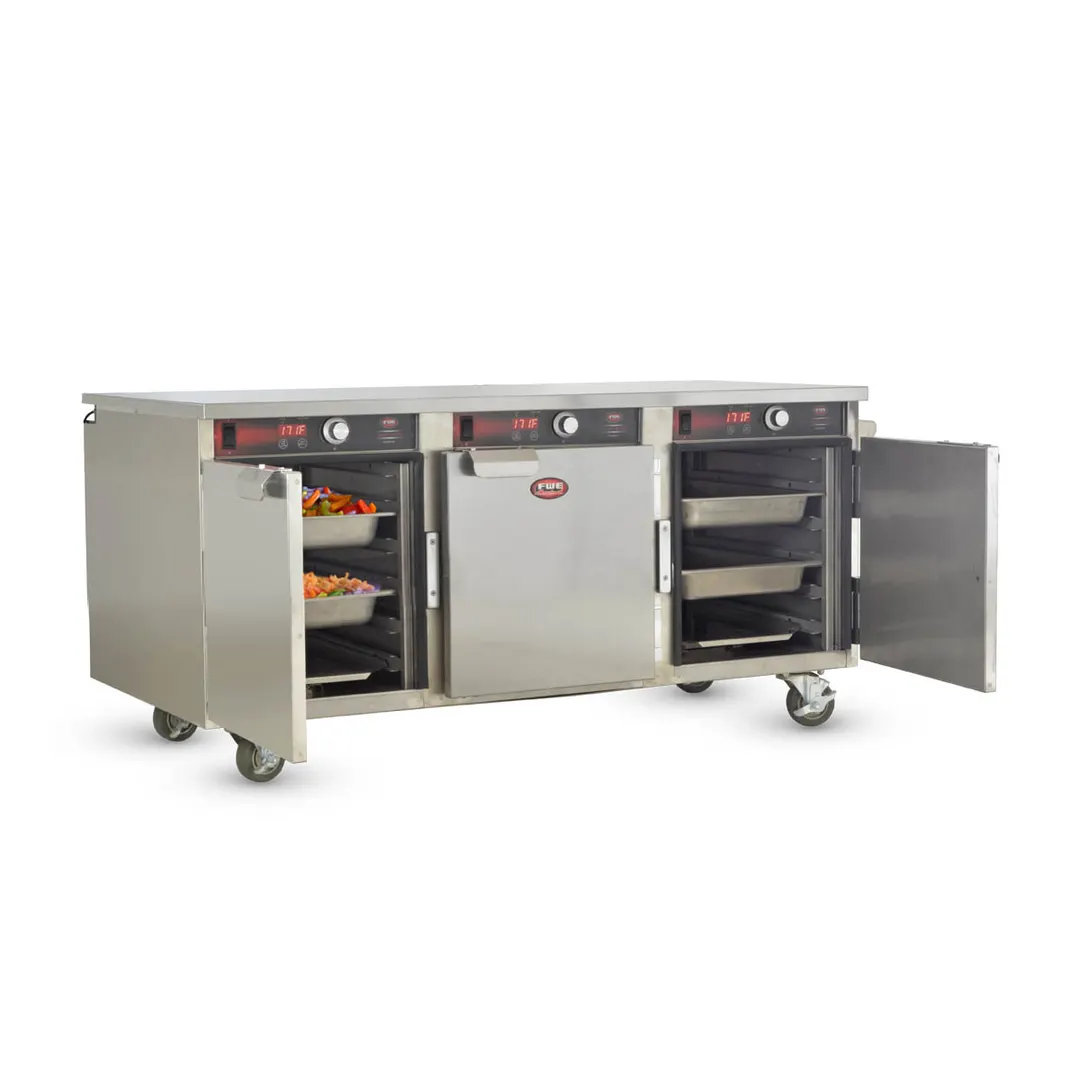 FWE HLC-5H-15 3-Section Heated Holding Cabinet, 3-Door, Solid Doors, Undercounter Height, Stainless Steel