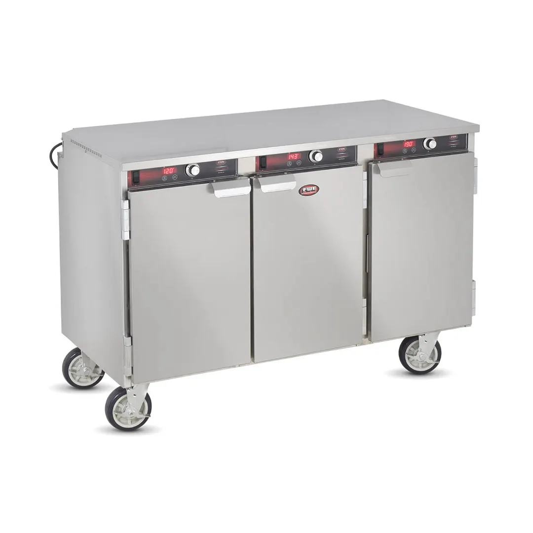 FWE HLC-8H-24 "1/2-Height" 3-Door Solid Door Heated Holding Cabinet, 3-Section, Stainless Steel