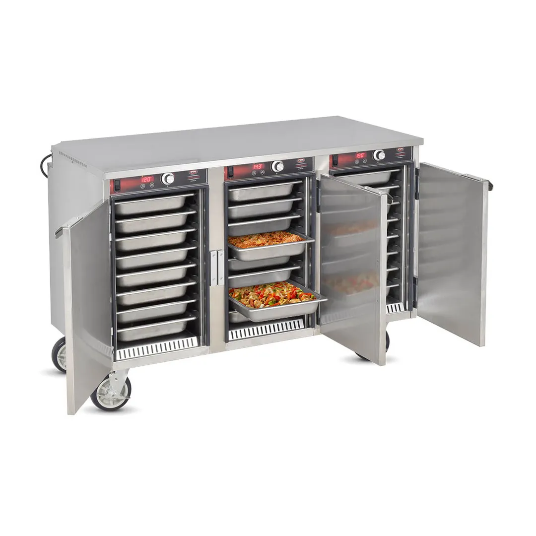 FWE HLC-8H-24 "1/2-Height" 3-Door Solid Door Heated Holding Cabinet, 3-Section, Stainless Steel