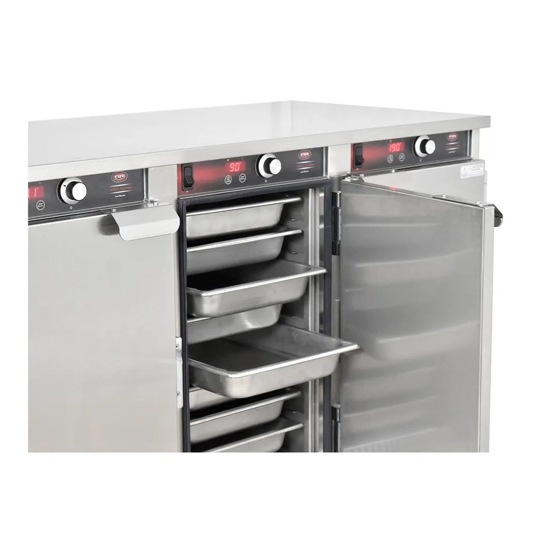 FWE HLC-8H-24 "1/2-Height" 3-Door Solid Door Heated Holding Cabinet, 3-Section, Stainless Steel