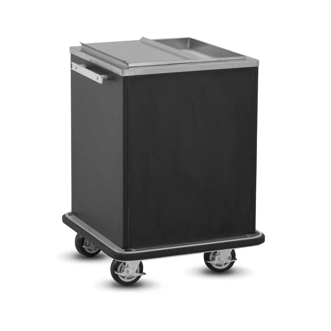 FWE IC-200 Stainless Steel Mobile Ice Bin, 200 lb, Black