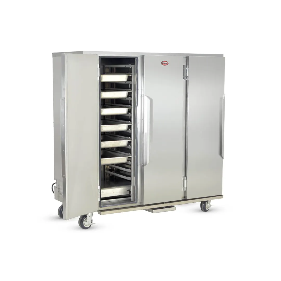 FWE MT-1220-45 3-Section 3-Door Solid Door Heated Holding Cabinet, 45-Pan 12"x20" Capacity, Stainless Steel