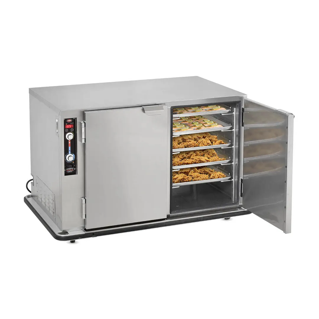 FWE MT-1826-14 2-Section 2-Door Heated Holding Cabinet, Stainless Steel, 12-Pan (12" x 20") Capacity, Adjustable Slides