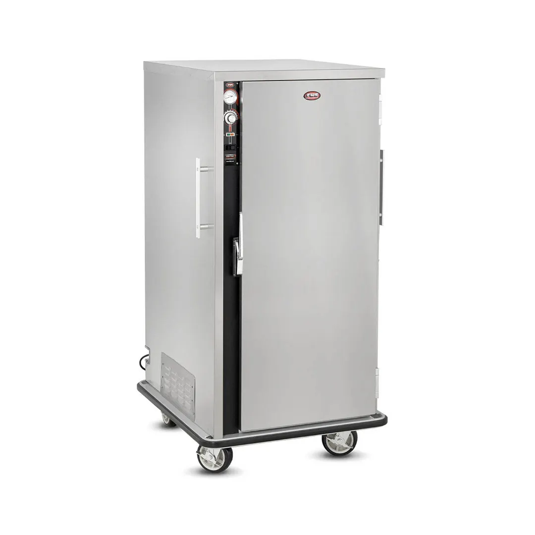 FWE P-108 1-Section 1-Door Heated Banquet Cabinet, 108 Plate Capacity, Humidity Controls, 6" Casters