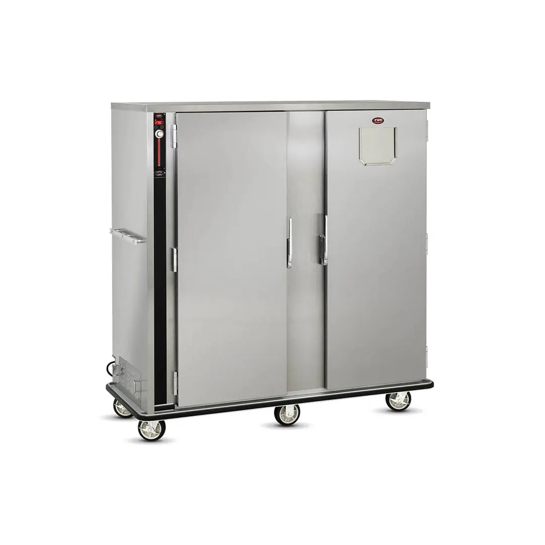 FWE P-200-2-XL Full 2-Door Heated Cabinet, 200 Plate Capacity, Humidity, 4 Shelves, 6" Casters