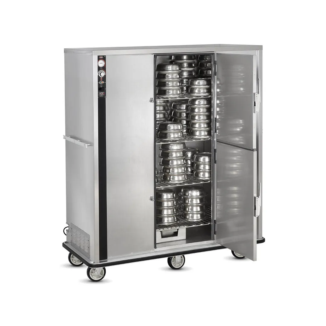 FWE P-200 1-Section 2-Door Solid Heat Banquet Cabinet 67"–72" Height, 200 Plate Capacity, Stainless