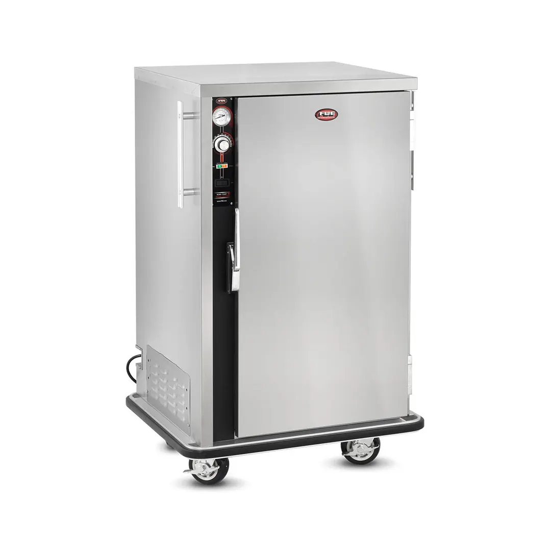 FWE P-48 1-Door Heated Banquet Cabinet, 48‑Plate Capacity, Stainless Steel, Controls, 6" Casters