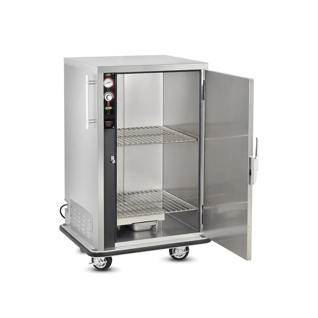 FWE P-48 1-Door Heated Banquet Cabinet, 48‑Plate Capacity, Stainless Steel, Controls, 6" Casters