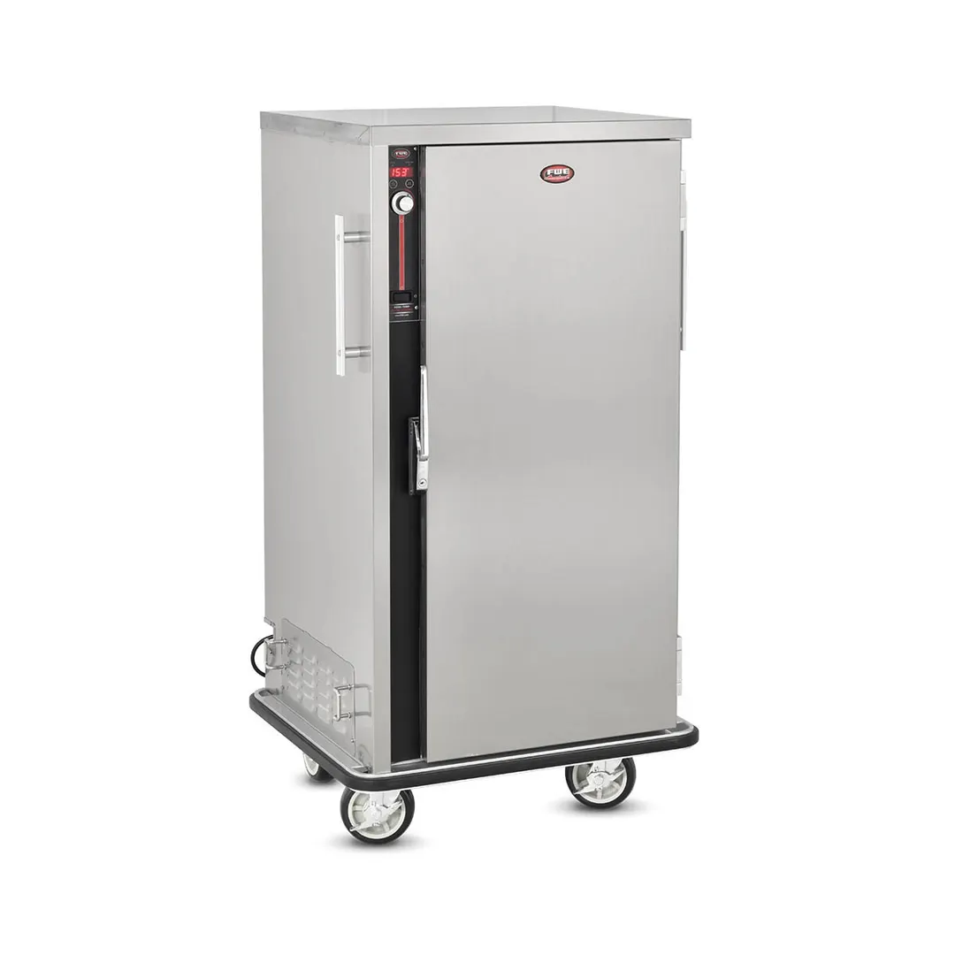 FWE P-60 55"-60" 1-Door Heated Banquet Cabinet, 60 Plate Capacity, Thermostat Control, 6" Casters