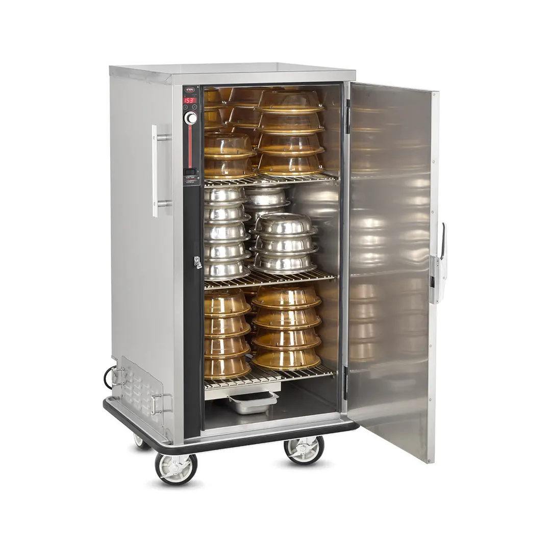 FWE P-60 55"-60" 1-Door Heated Banquet Cabinet, 60 Plate Capacity, Thermostat Control, 6" Casters