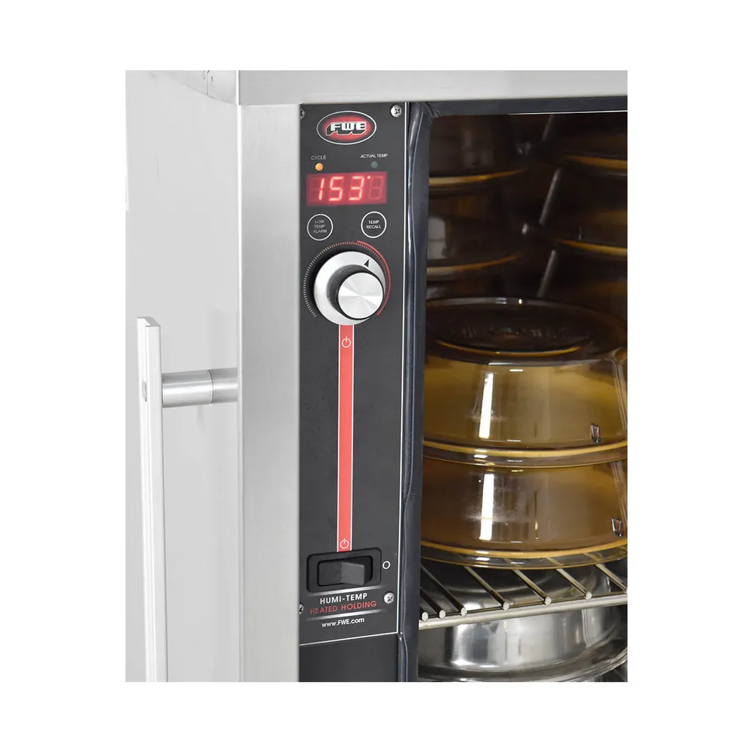 FWE P-60 55"-60" 1-Door Heated Banquet Cabinet, 60 Plate Capacity, Thermostat Control, 6" Casters