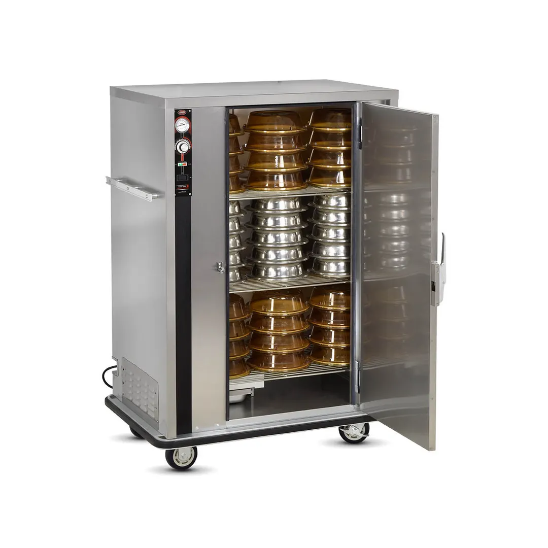 FWE P-90-XL Full Height 1-Door Solid Heated Banquet Cabinet, 90 Plate Capacity, Steel, 6" Casters