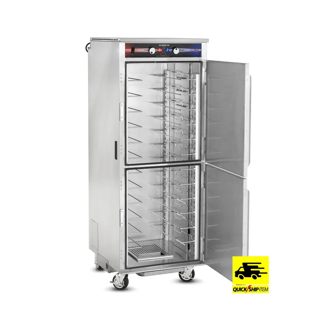 FWE PHTT-12 Heated Holding Cabinet, 1-Section, 73"-78"H, 2 Dutch Doors, Stainless Steel, (12) 18"x26"/(24) 12"x20" Pan Capacity, Humidified