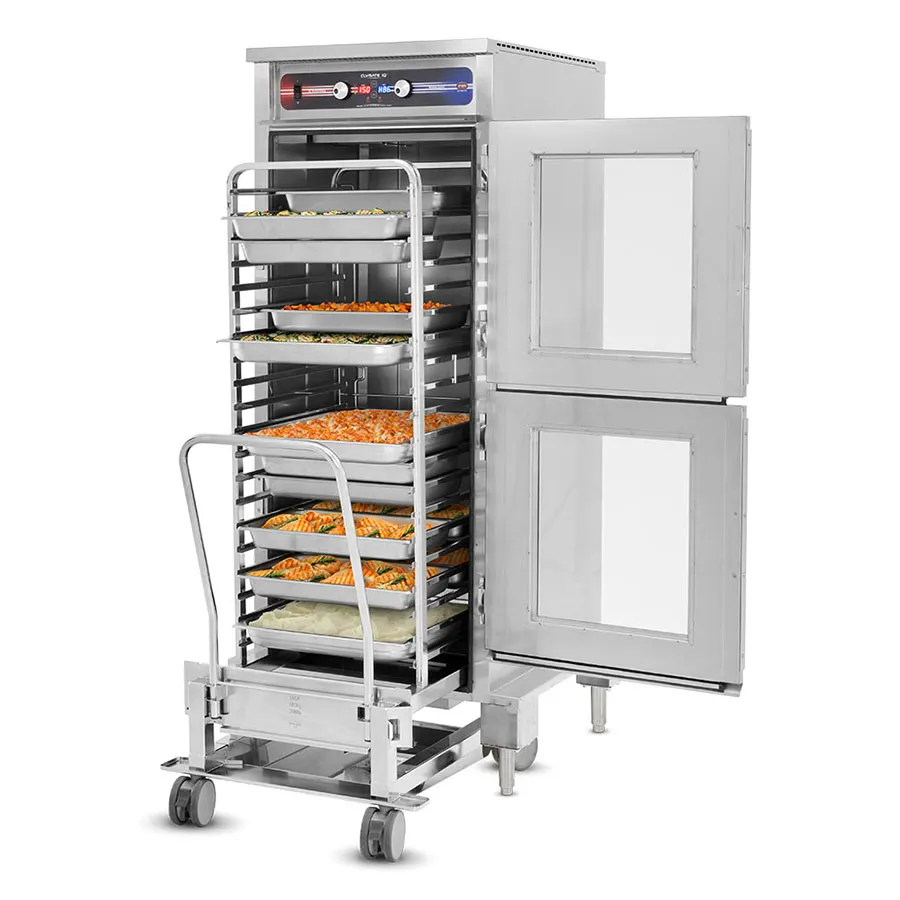 FWE PHTT-CC-202 Heated Holding Cabinet, 2-Compartment, Stainless Steel, Dutch Doors, 79"-84"H