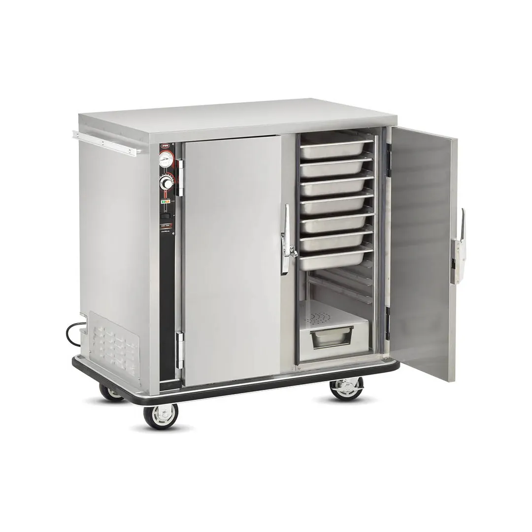 FWE PS-1220-20 2-Section, 2-Door Solid Heated Holding Cabinet, 20-Pan (12"x20") Capacity, Stainless Steel