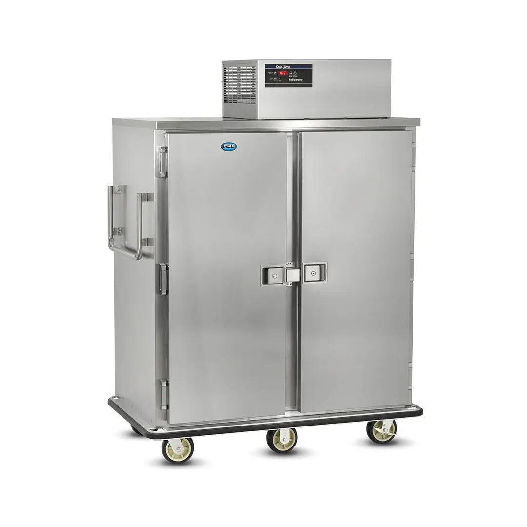 FWE RBQ-96 1-Section 2-Door Solid Holding Cabinet, 120 10"x14" Trays, 3 Shelves, 33‑38°F, Stainless