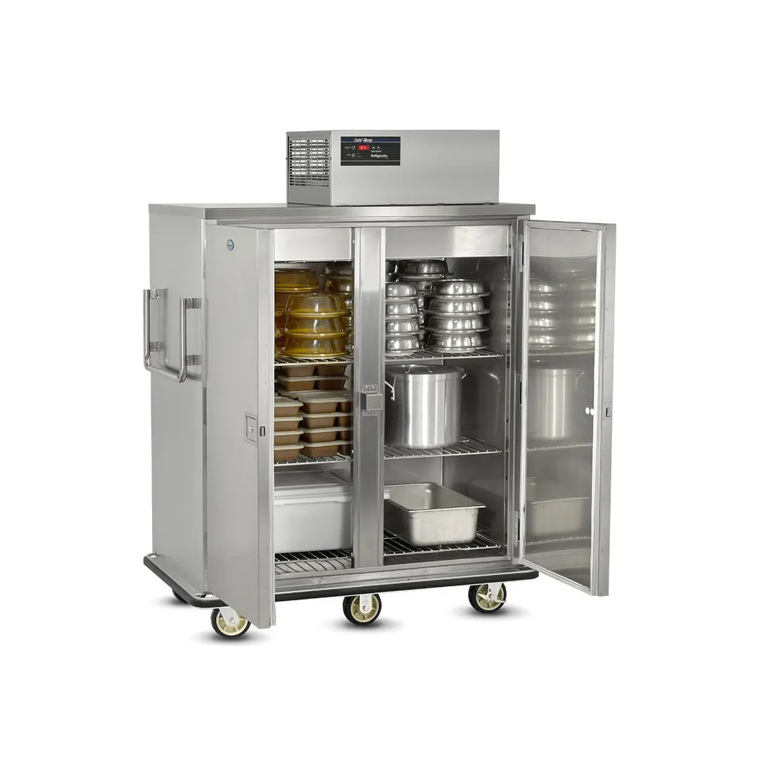 FWE RBQ-96 1-Section 2-Door Solid Holding Cabinet, 120 10"x14" Trays, 3 Shelves, 33‑38°F, Stainless