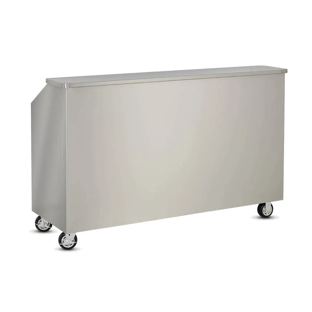 FWE SBBC-6 50 lb. Ice Bin Removable Speed Rack-72" Portable Bar-Stainless Steel Exterior