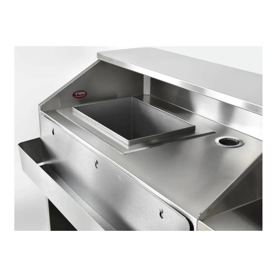FWE SBBC-6 50 lb. Ice Bin Removable Speed Rack-72" Portable Bar-Stainless Steel Exterior