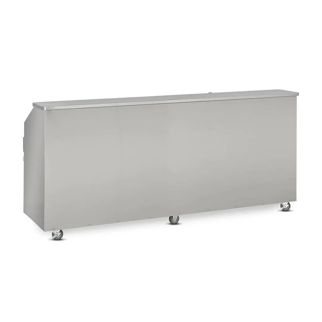 FWE SBBC-8 (2) 50 lb. Ice Bin Removable Speed Rack-95" Portable Bar-Stainless Steel Exterior