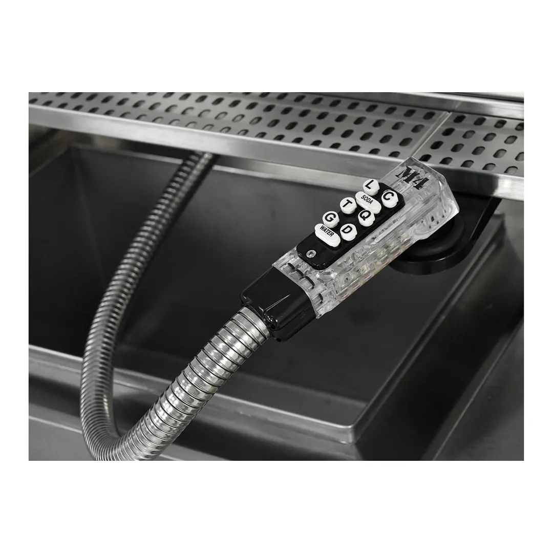 FWE SBBC-8 (2) 50 lb. Ice Bin Removable Speed Rack-95" Portable Bar-Stainless Steel Exterior