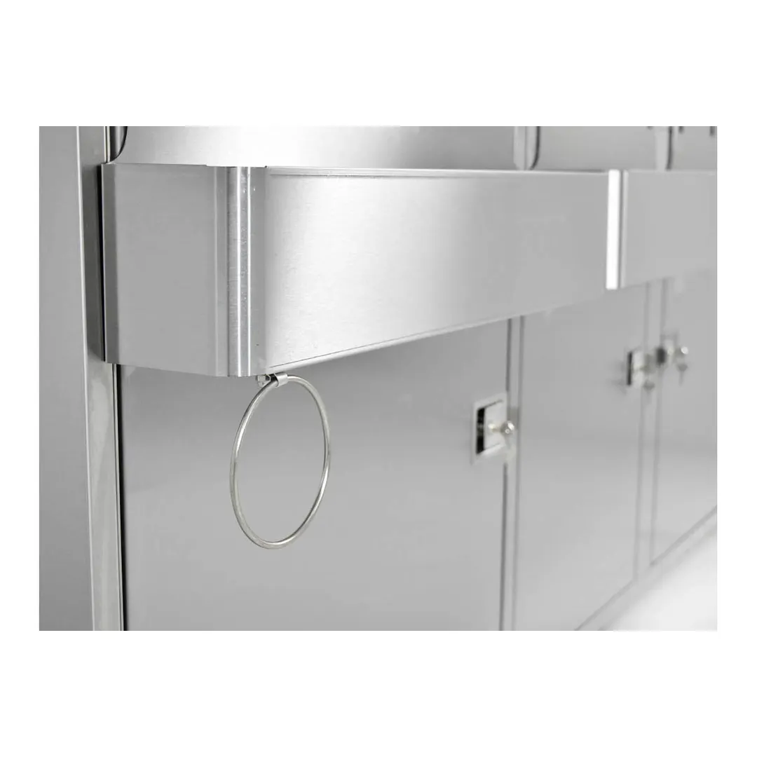 FWE SBBC-8 (2) 50 lb. Ice Bin Removable Speed Rack-95" Portable Bar-Stainless Steel Exterior