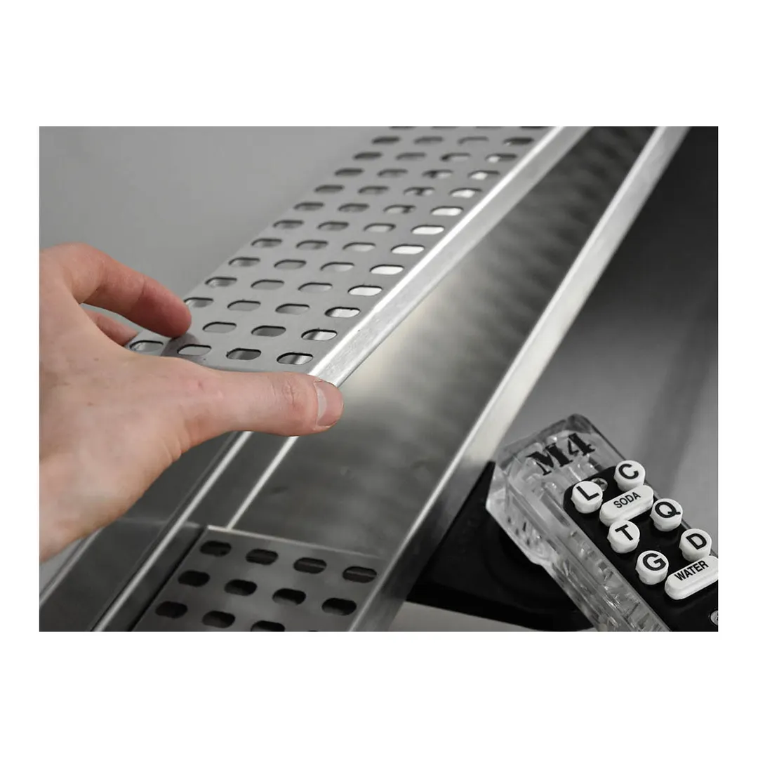 FWE SBBC-8 (2) 50 lb. Ice Bin Removable Speed Rack-95" Portable Bar-Stainless Steel Exterior