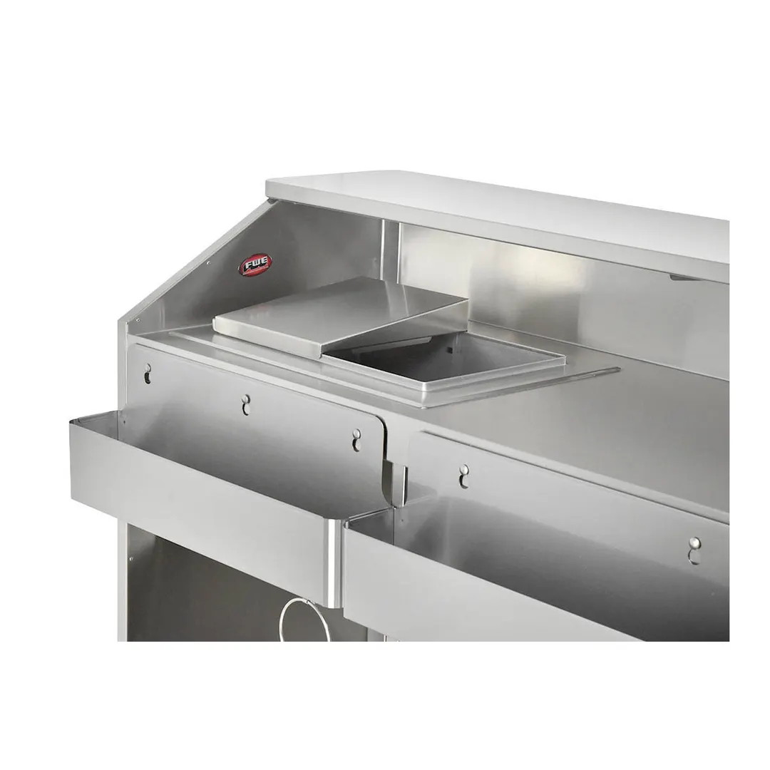 FWE SCB-8 (2) 60 lb. Ice Bin Removable Speed Rack-96" Portable Bar-Stainless Steel Exterior