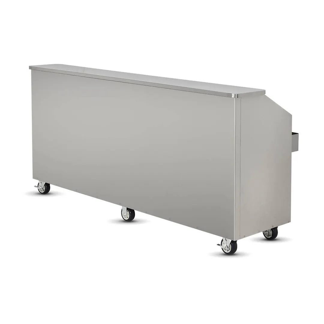 FWE SCB-8 (2) 60 lb. Ice Bin Removable Speed Rack-96" Portable Bar-Stainless Steel Exterior