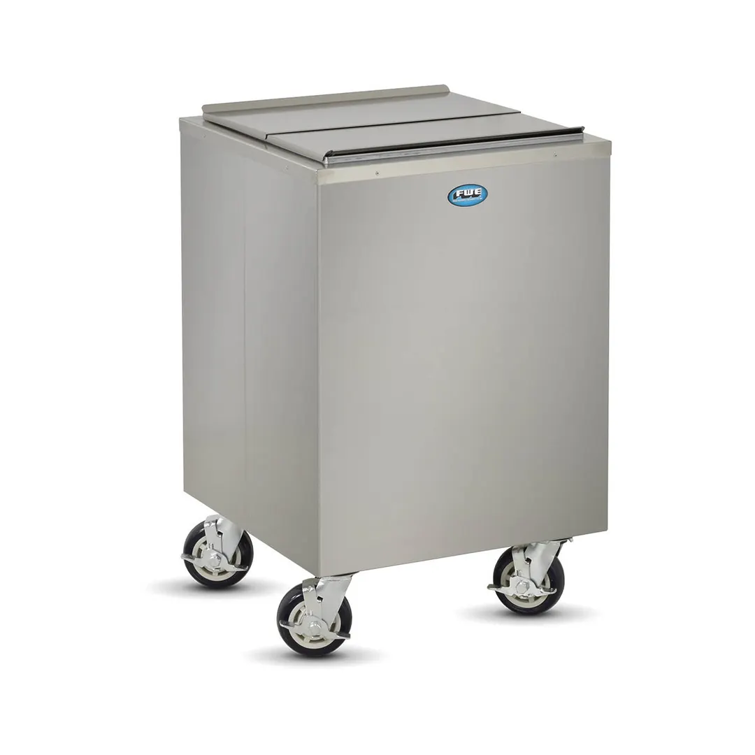 FWE SIC-200 Stainless Steel Mobile Ice Bin, 200 lb, Silver
