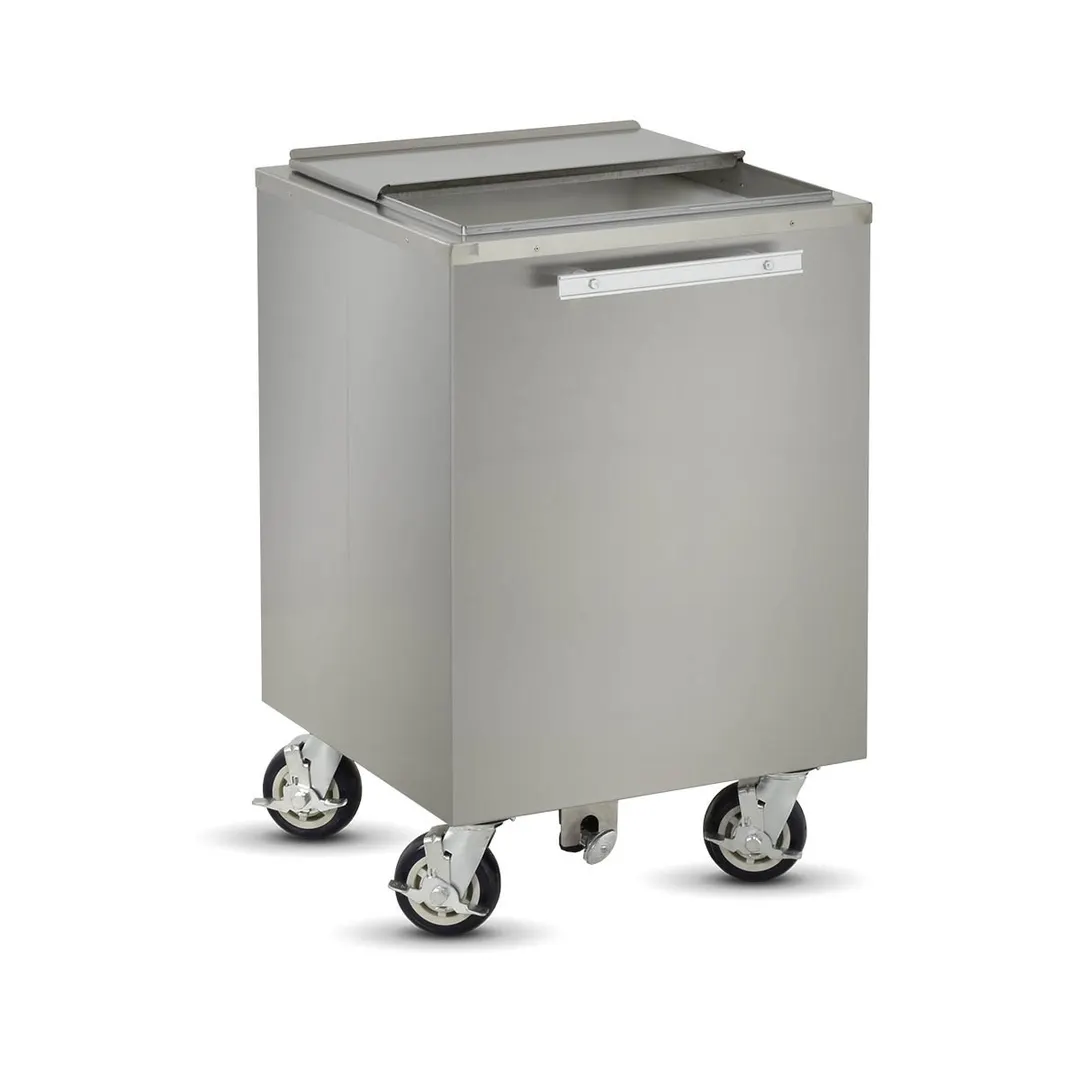 FWE SIC-200 Stainless Steel Mobile Ice Bin, 200 lb, Silver