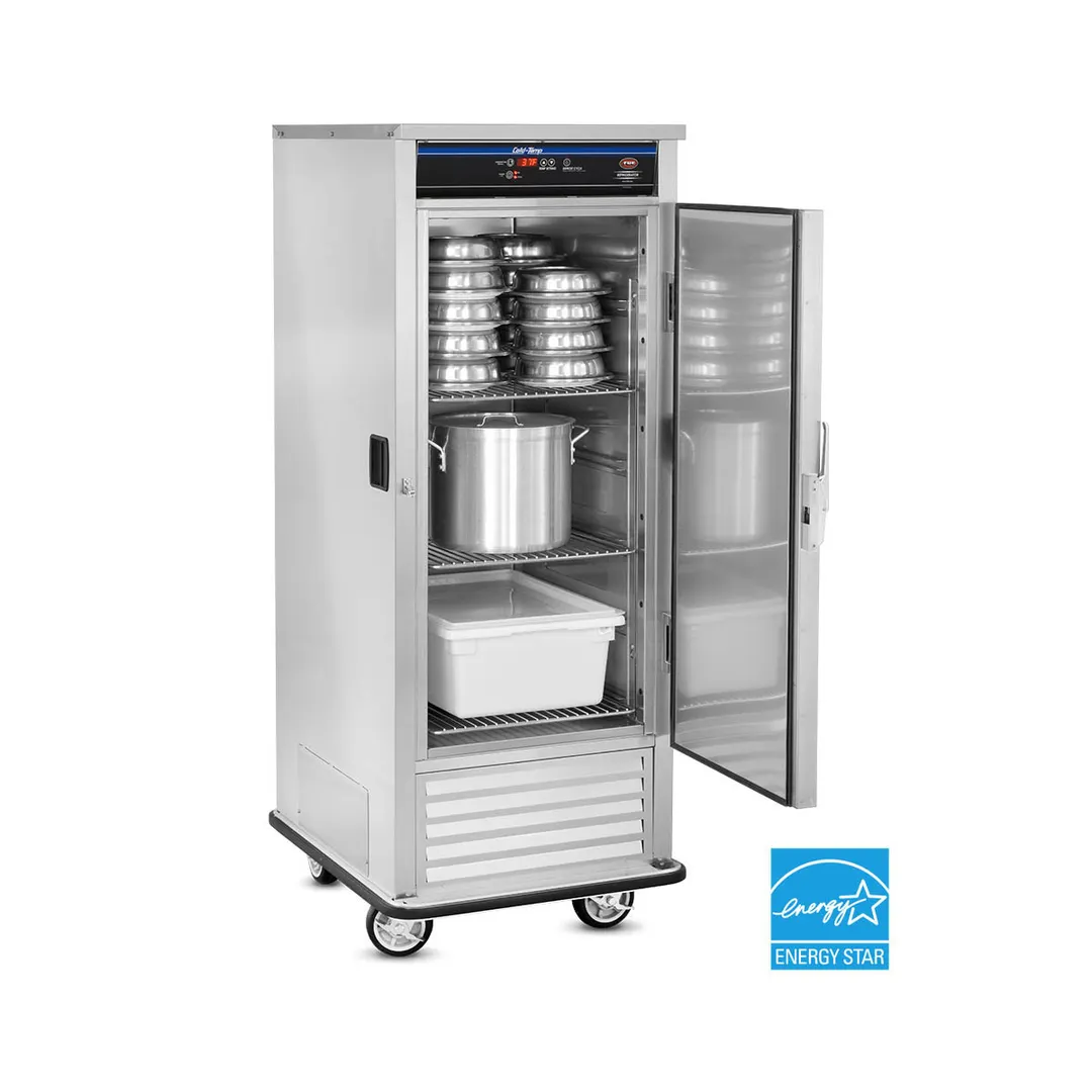 FWE SR-30 1-Section 1-Door Solid Holding Cabinet SS Mobile, 48-60 Plates up to 10", Temp, 5" Casters