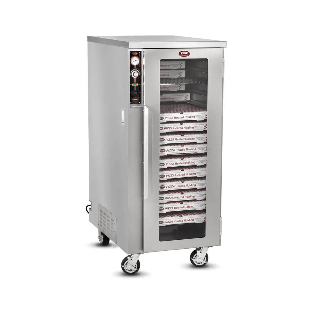 FWE TS-1633-30 1-Door Heated Pizza Cabinet, 30‑Box Capacity, 3 Shelves, Stainless Steel, Mobile