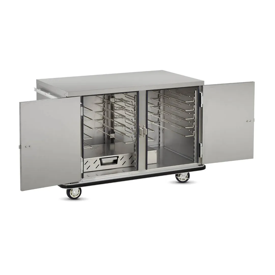 FWE TS-1826-14 2-Door Heated Holding Cabinet, Stainless Steel, 10 Tray Slides, GN 1/1, 31"-36"H