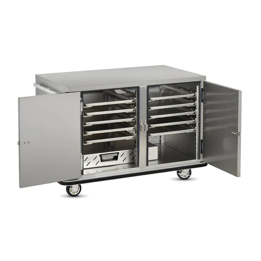 FWE TS-1826-14 2-Door Heated Holding Cabinet, Stainless Steel, 10 Tray Slides, GN 1/1, 31"-36"H