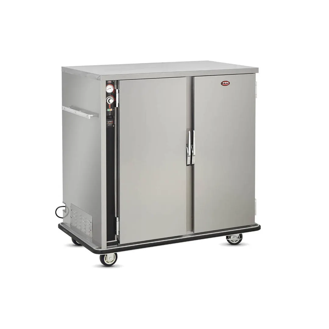 FWE TS-1826-24 2-Door Heated Holding Cabinet, Stainless Steel, 12 GN 1/1 Pan Capacity, Mobile, Insulated