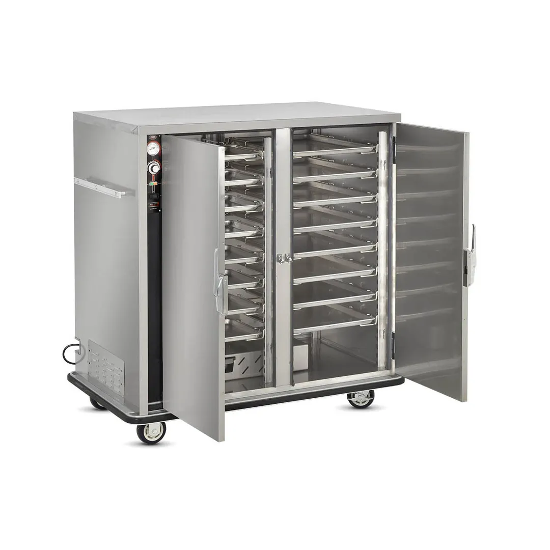 FWE TS-1826-24 2-Door Heated Holding Cabinet, Stainless Steel, 12 GN 1/1 Pan Capacity, Mobile, Insulated