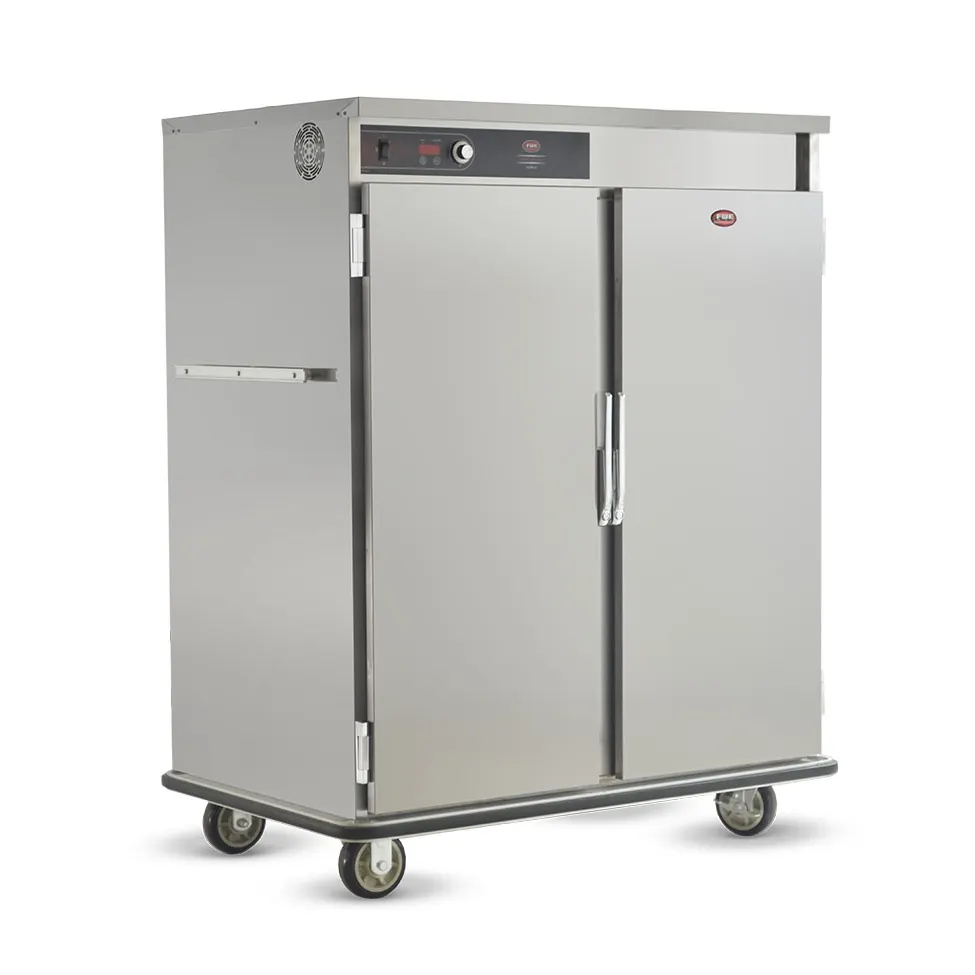 FWE TST-30 Heated Holding Cabinet, 2-Section, 2-Door, Solid Door, 20 Tray Slides, Stainless Steel