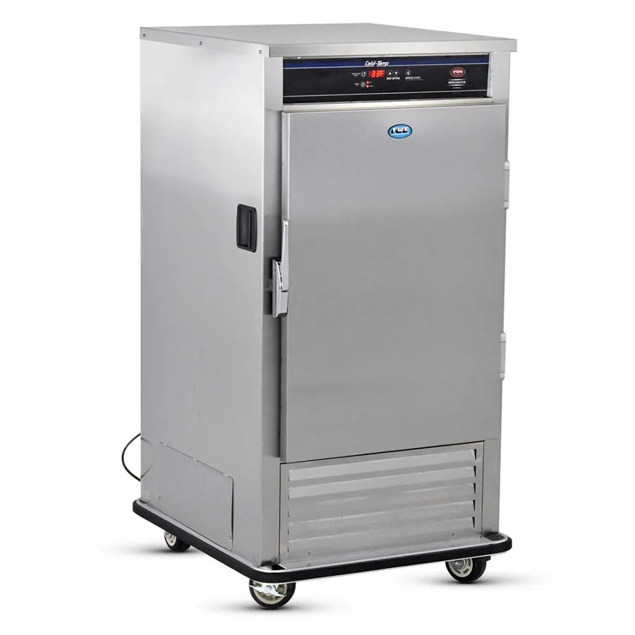 FWE URS-10-GN 1-Section 1-Door Solid Refrigerated Holding Cabinet 48-60 Plates 10" SS 33‑38°F Casters
